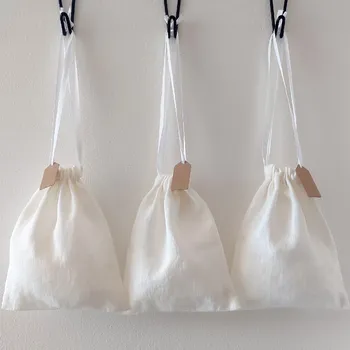 Sáček na potraviny TULULUM Lněné sáčky - krémově bílé, 21 x 27 cm, 3&nbsp;ks v sadě