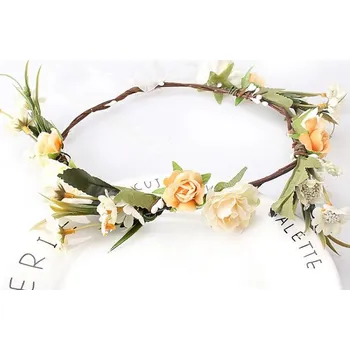 Ozdoba do vlasů Prosperk Čelenka z květin - luxusní věneček lososová S3056