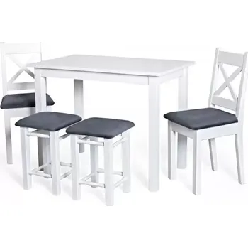 Jídelní židle Jídelní komplet VITO 1+2+2 bílý