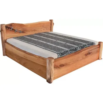 Postel Masivní designová postel ADIANNA s úložným prostorem z jilmového dřeva, 200x180