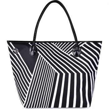 Kabelka GEOMETRICS | Velká textilní kabelka na zip | oboustranný motiv & vnitřní kapsa Dedra