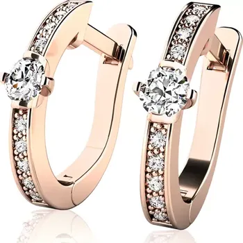 Náušnice Dámské náušnice růžové zlato 585/1000 přírodní diamant 0.300 ct G/SI 10967-CV-DIA