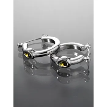 Náušnice Prosperk Náušnice kroužky se zlatým kamínkem S0567