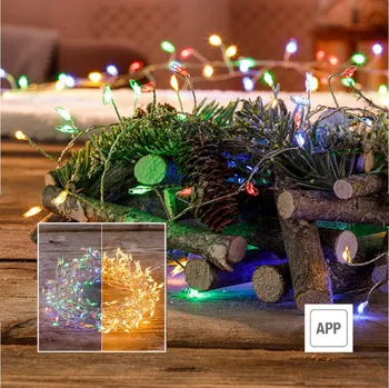 Vánoční dekorace Světelný řetěz 250 LED multikolor i teplé světlo časovač i stmívač 8 funkcí