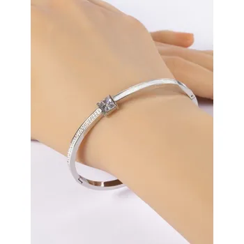 Náramek Prosperk Náramek ocelový s perletí a krystalem S4069