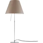 Luceplan Costanza stolní lampa D13i hliník/nugát - stínidlo - Ø 40 cm, výška 28 cm; noha - 18 x 18 cm hliník, nugátová 1 x 140 W - Doprava zdarma
