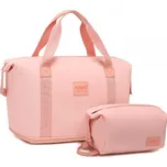 KONO set variabilní cestovní taška a kosmetická taštička - růžová- 26L EA2212-BG/BN