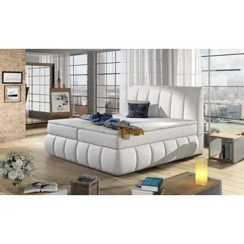 Postel Postel Boxspring Vincenzia 200x180, bílá (koženka - bvi 09)