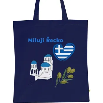 Nákupní taška BIO plátěná taška s potiskem Taška Miluji Řecko
