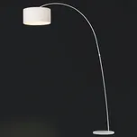 FARO BARCELONA Dekorativní obloukové svítidlo PAPUA, bílé - základna Ø 35 cm, stínidlo - výška 20 cm, Ø 38 cm bílá 1 x 15 W LED - Doprava zdarma