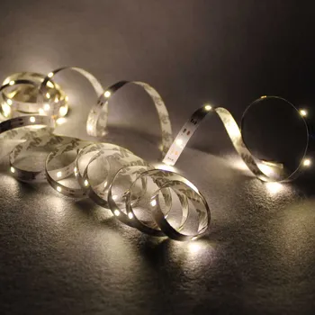 Vánoční dekorace LED řetěz páska 3 m na baterie teplá bílá pohon 3xAA