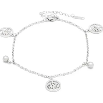 Náramek Prosperk Ocelový náramek na nohu se stromy života S3054