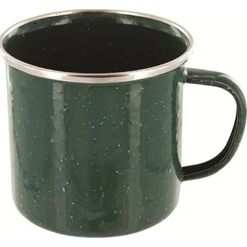 Kempingové nádobí ArmyČastolovice.cz Hrnek plechový smaltovaný 350 ml ZELENÝ