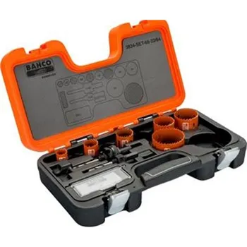 Dláto Bahco 3834-SET-65-22/64 - Sada Bi-metalových korunek pr. 16, 20, 25, 32, 40, 50 mm v plastovém kufru