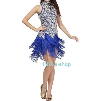 Dámské šaty Krátké taneční třásňové šaty Adelina Tmavě modrá