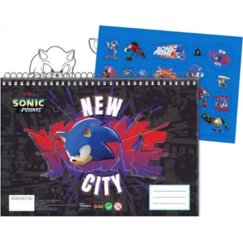 SONIC Sonic, spirálový skicák blok A/4, 40 listů plus samolepky Get Me