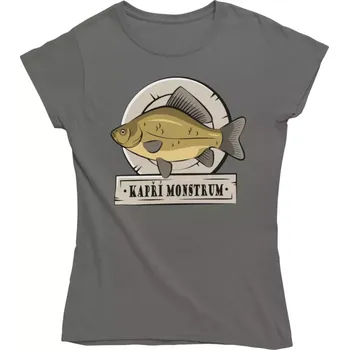 Dámské rybářské tričko Kapří monstrum šedé