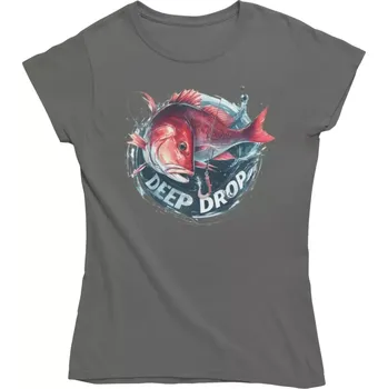 Dámské rybářské tričko Deep Drop šedé