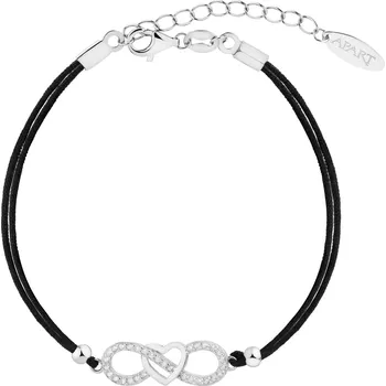 Náramek Náramek se stříbrnými prvky a zirkony - nekonečno, srdce - AP537-6827
