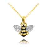 MINET Pozlacený stříbrný náhrdelník VČELKA