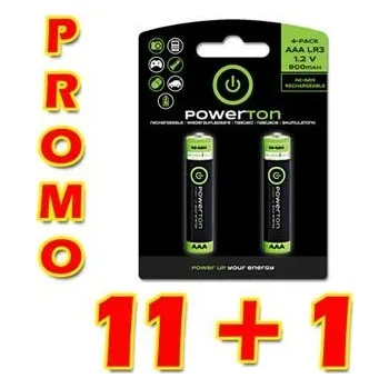 Článková baterie Nabíjecí baterie, AAA (HR03), 1.2V, 900 mAh, Powerton, box, 12x2-pack, PROMO 2-pack 11+1 (AB012WPC3ABJ)