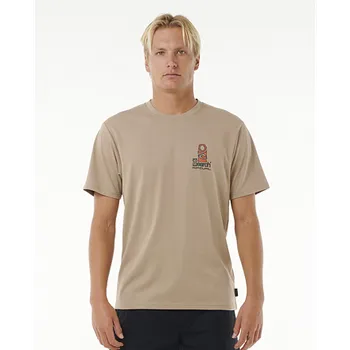 Pánské tričko Tričko Rip Curl VAPORCOOL SEARCH STACK TEE Sand Dune velikost XL