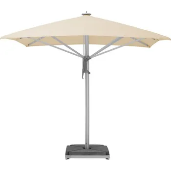 Slunečník Glatz Profesionální slunečník Castello Pro, Glatz, čtvercový 500x500 cm (5x5 m), zesílený hliníkový rám bílý, potah akryl 300 g/m2 barva dle vzorníku