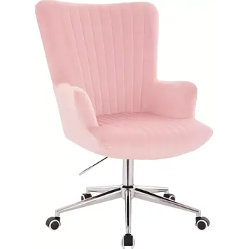 LuxuryForm DESIGN Křeslo AMADEO VELUR na stříbrné podstavě s kolečky - růžové