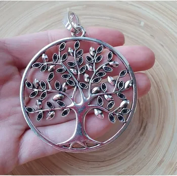 Přívěsek Přívěšek, dekorace velký stříbrný Strom života s lístečky