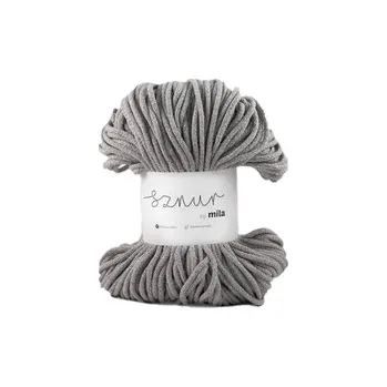 Galanterie Bavlněná šnůra MILA&nbsp;3&nbsp;mm Glitter - šedá stříbrná