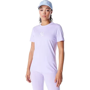 tričko New Era League Essential Regular MLB New York Yankees - Pastel Lilac/White S