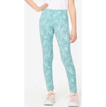 Dívčí legíny DECATHLON Dětské bavlněné legíny 10 LET ZELENÁ