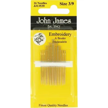Nástroj na niť a příze Jemné ruční vyšívací jehly John James 3/9