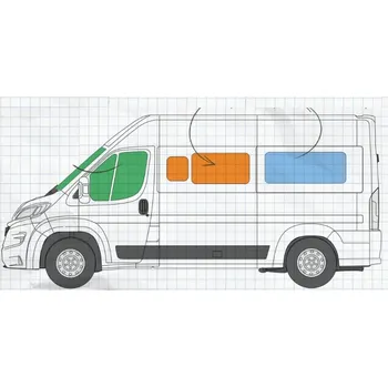 Plachta na motorové vozidlo Konig Sluneční clony Fiat Ducato 2006-2014 (Peugeot Boxer, Citroen Jumper) Varianta: 2. řada levá L2H2 (140x67cm)