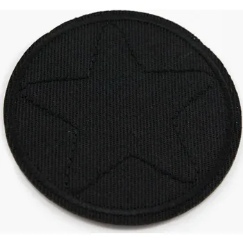 Nášivka Nažehlovací záplata - hvězda v kolečku - 6 cm - černá