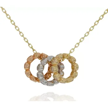 Náhrdelník Originální zlatý náhrdelník s barevnými kroužky