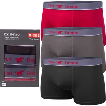 Oblečení a móda MUSTANG BOKSERKI MĘSKIE 3PK BLACK/ANTHRA/RED 4148 1003 427 L Velikost: XL