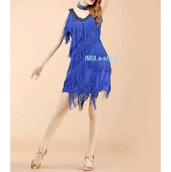 Dámské šaty Dámské latino třásňové taneční šaty SALVIA Tmavě modrá