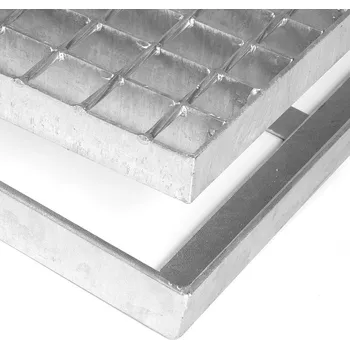 Rohožka Kovová rohož ze svařovaných podlahových roštů bez gumy s pracnami Galva - 151,5 x 101,5 x 3,5 cm (00060016) FLOMAT