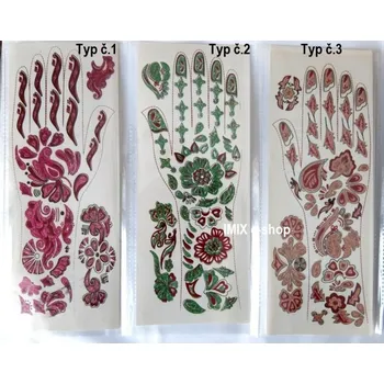 Odstranitelné tetování Indické tetování na ruku Typ č.01