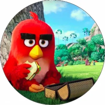 Jedlá dekorace na dort Jedlý papír Angry birds Red na pikniku 19,5 cm