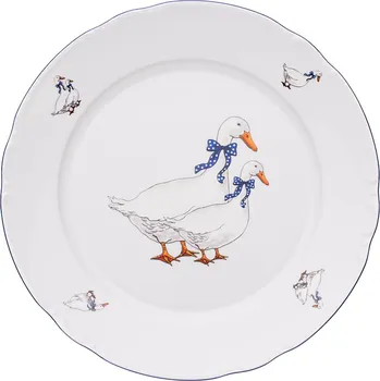 Thun 1794 Constance, mísa mělká, 30 cm, husy, porcelán Thun