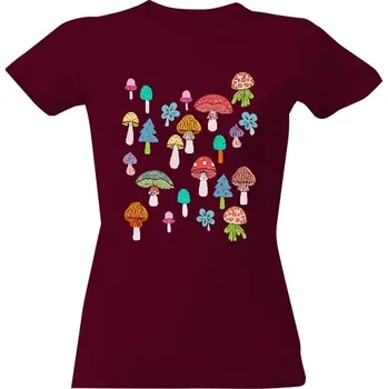 Dámské tričko Tričko s potiskem Magické houby fantazie z lesa dámské