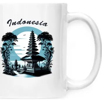 Hrnek malý bílý s potiskem Indonesia