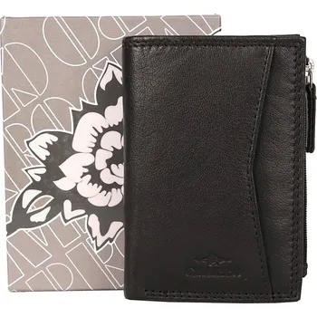 Peněženka Menší dvouoddílová černá kožená peněženka Charro no. 001