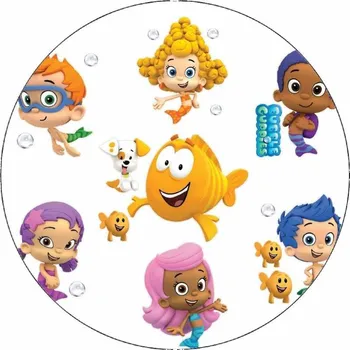 Jedlá dekorace na dort Jedlý papír Bubble Guppies bílé pozadí 19,5 cm