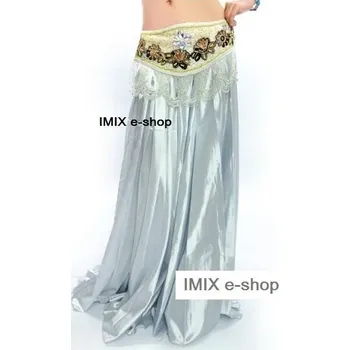 Dámské oblečení Saténová sukně HASSIBA jednobarevná Stříbrná