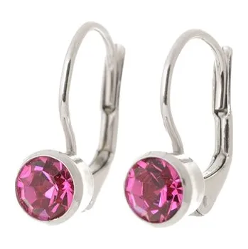 Náušnice Stříbrné náušnice s rubínky STNAU1746F