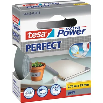 Lepicí páska tesa Opravná páska Extra Power Perfect, textilní, odolná, šedá, 2,75m x 19mm