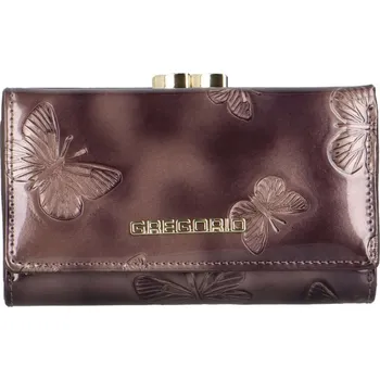 Peněženka Luxusní dámská kožená lakovaná peněženka Flor , šedá